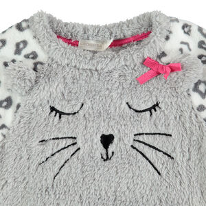 Pyjama en polaire avec oreilles en relief et détails brodés 