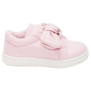 Baskets basses en toile avec scratch et noeud 