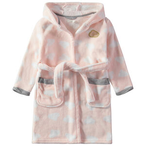 Robe de chambre à capuche en sherpa à nuages all-over 