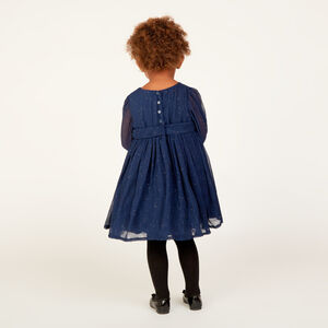 Robe de fête manches longues en crêpe pailletée pour bébé fille 