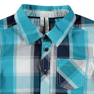 Chemise manches longues à carreaux et poche 