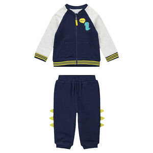 Jogging en molleton avec print dinosaure et crête en relief 