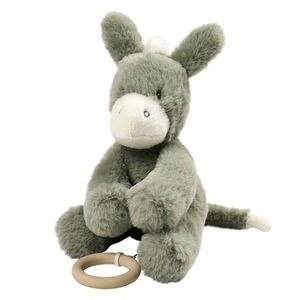 Peluche musicale Âne 30cm Vert Foncé 