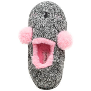 Chaussons souris en tricot chiné doublés sherpa 