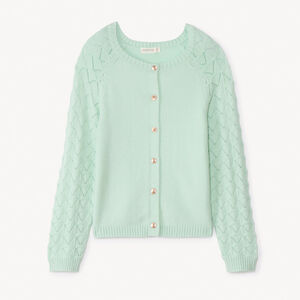 Gilet en tricot ajouré uni fille 