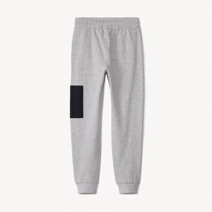 Pantalon de jogging molleton gris chiné garçon 