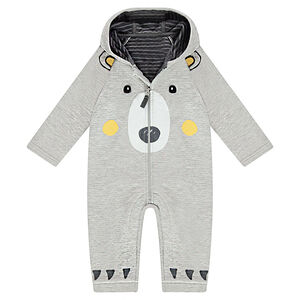 Combinaison longue en double jersey avec ourson printé 