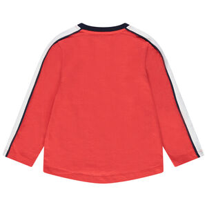 T-shirt manches longues en jersey corail print vélo 