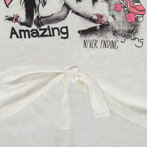 Junior - Tee-shirt manches longues en maille mélangée de fil brillant 