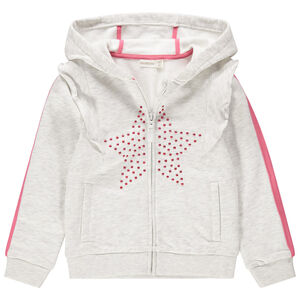 Gilet à capuche en molleton avec motif en relief 