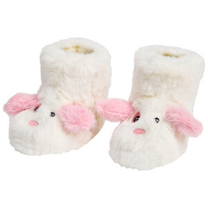 Chaussons bottes à fausse fourrure chien pour bébé fille 