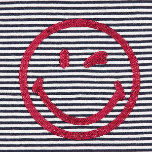 Sous-pull en jersey rayé avec Smiley en sequins 