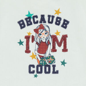 Jogging en molleton bicolore avec print fantaisie 