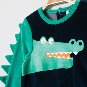 Dors-bien en velours motif crocodile 