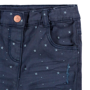 Pantalon en coton avec étoiles imprimées all-over 