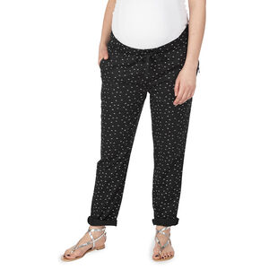Pantalon de grossesse avec micro imprimé et poches zippées 