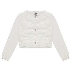 Gilet en tricot fantaisie avec liseré doré 