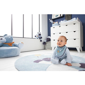 Lot de 2 bavoirs bandana Achille & Zebrito - Bleu 