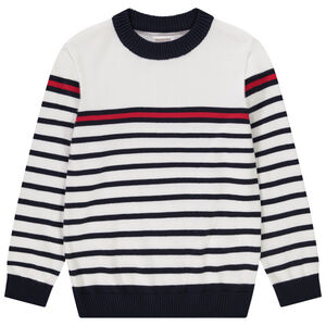 Pull en tricot rayé esprit marinière garçon 