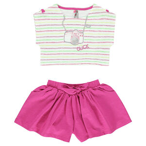 Ensemble de plage top court et short évasé 