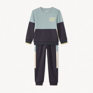Ensemble jogging molleton effet color block garçon 