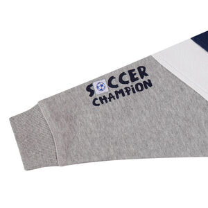 Sweat à capuche en molleton tricolore avec textes printés  