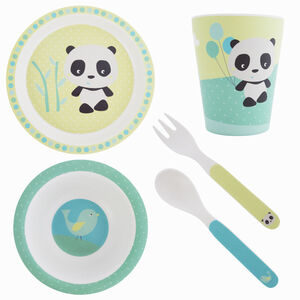 Set repas Panda en Bamboo - 5pcs 
