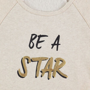Junior - Sweat en molleton chiné avec message en sequins dorés 