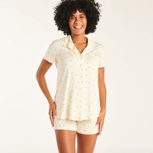 Set de pyjama 2 pièces chemise + short avec bandeau haut pour femme enceinte 