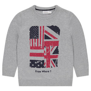 Pull en tricot avec message printé 