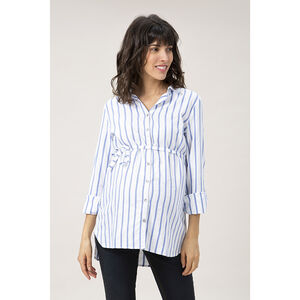Chemise manches longues de grossesse à rayures verticales 