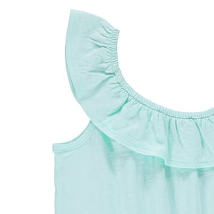 Combishort à col volanté  