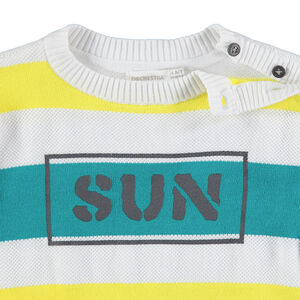 Pull en tricot fantaisie avec rayures contrastées 