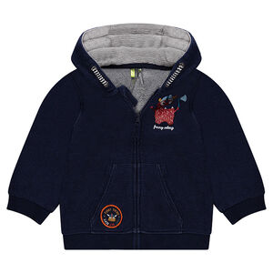 Gilet à capuche en molleton avec print et badge viking 