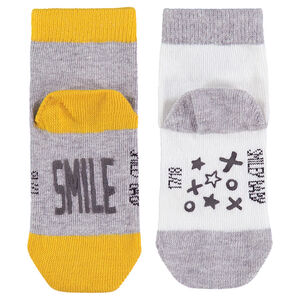 Lot de 2 paires de chaussettes assorties avec motif Smiley 