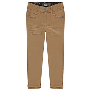 Pantalon en twill coupe slim uni 