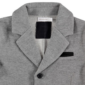 Blazer en jersey chiné avec détails en velours 