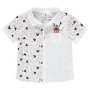 Chemise manches courtes avec imprimé Mickey Disney et poche 