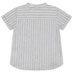 Chemise manches courtes rayée à col mao pour bébé garçon 