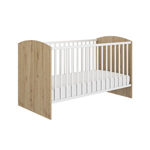 Lit transformable Arthur 70 x 140 cm - Blanc et Chêne 