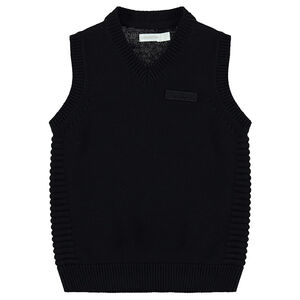 Pull sans manches en tricot esprit vintage avec maille fantaisie 