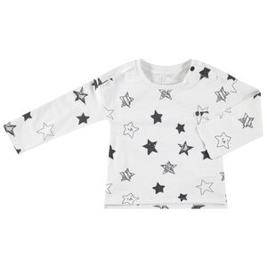 T-shirt manches longues en jersey print étoiles all-over 