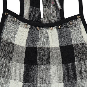 Junior -  Top à bretelles imprimé carreaux et détails franges  