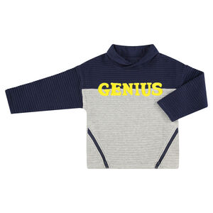 Sweat en molleton ottoman avec mot printé et zips en biais 