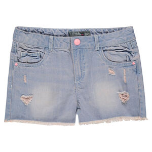 Junior - Short en jeans effet used  