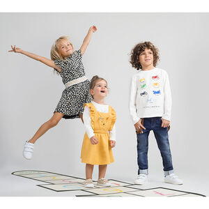 T-shirt manches longues en coton bio print fantaisie 