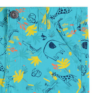 Bermuda en coton avec animaux printés all-over 