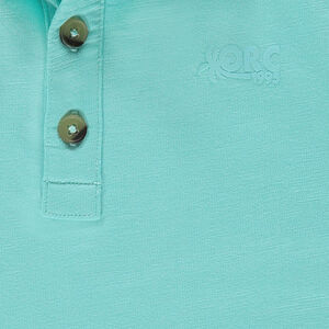 Polo uni en jersey slub avec logo printé 