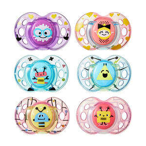 Lot de 2 sucettes Fun en silicone 6/18 mois - Mixte 