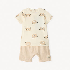 Ensemble 2 pièces t-shirt + short motifs oursons pour bébé garçon 